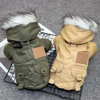 Green Dog Pet Winter Thickened Hiking Coat Hooded Soft And Comfortable Puppy Coat Jacket Outdoor Sports Pet Clothing TRENDYPET'S ZONE