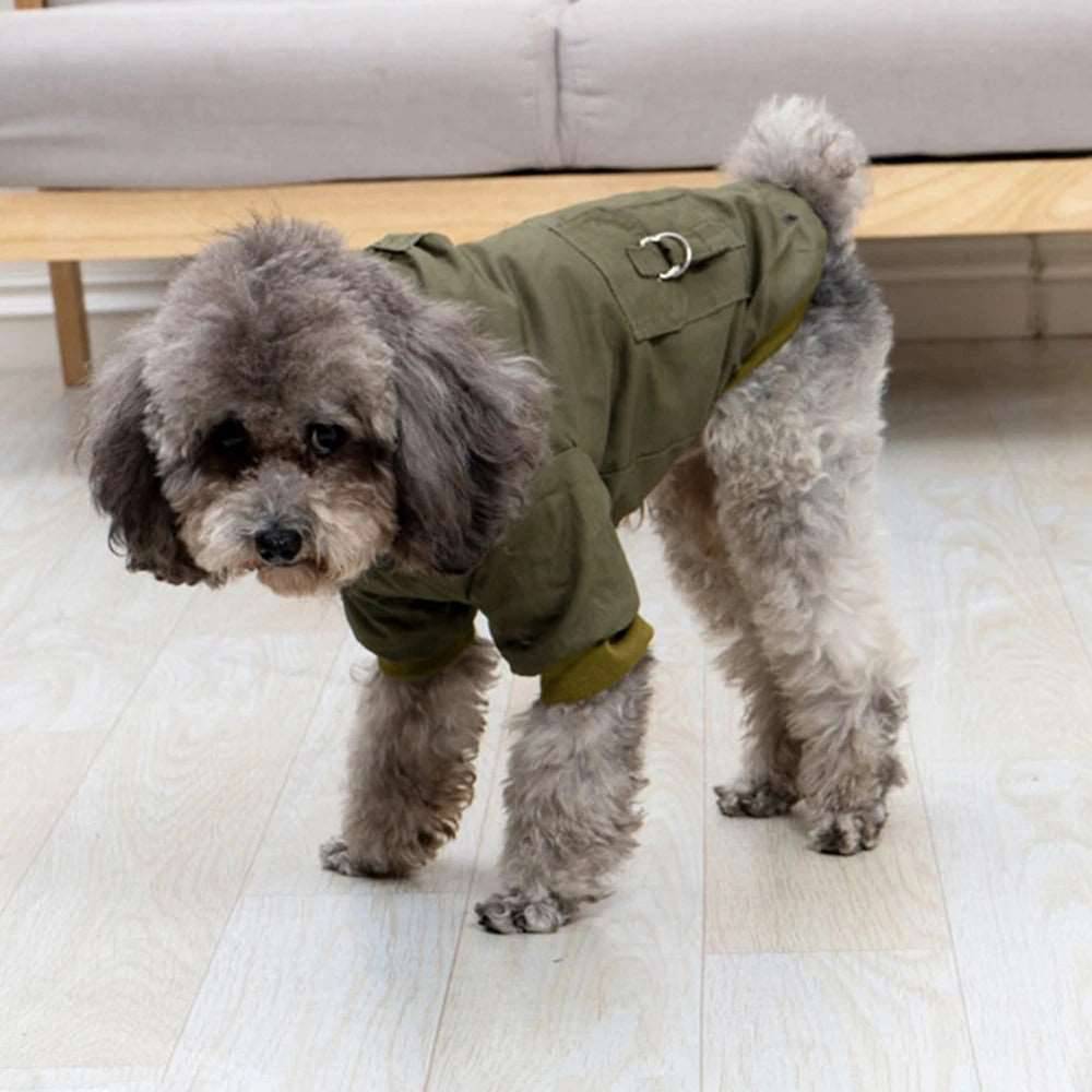 Green Dog Pet Winter Thickened Hiking Coat Hooded Soft And Comfortable Puppy Coat Jacket Outdoor Sports Pet Clothing TRENDYPET'S ZONE