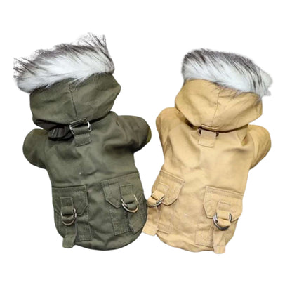 Green Dog Pet Winter Thickened Hiking Coat Hooded Soft And Comfortable Puppy Coat Jacket Outdoor Sports Pet Clothing TRENDYPET'S ZONE