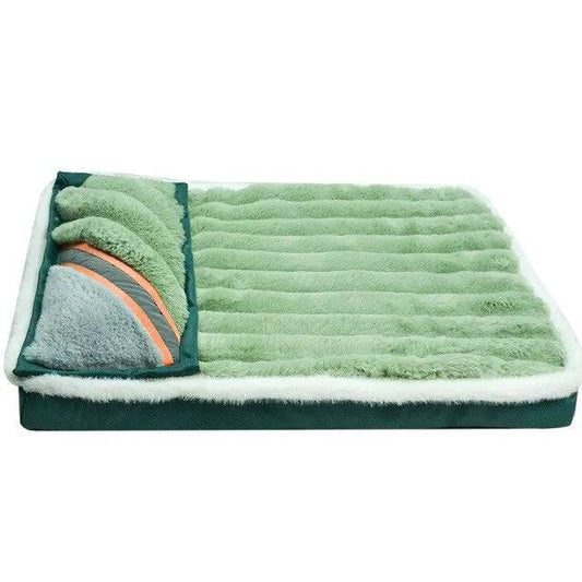 Green Dog Sleeping Pad Bed With Pillow Soft And Comfortable Warm Removable And Machine Washable - Trendypet's Zone