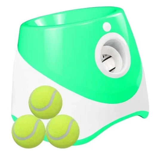 Green Dog Tennis Launcher Automatic Pet Puppy Chase Toy Mini Tennis Throwing Pinball Machine Fun Interactive Throw Rechargeable Catapult TRENDYPET'S ZONE