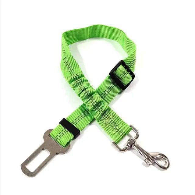 Green Elastic Pet Supplies Car Seat Belt Dog Seat Belt Dog Leash Vehicle Belt Adjustable Cushioning Elastic Reflective Safety Rope for Dog Cat TRENDYPET'S ZONE