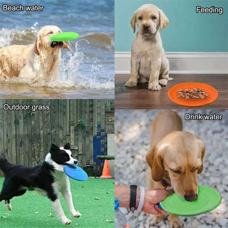 Green Fashion Pet Dog Silicone Game Frisbeed Dog Toy Flying Discs Training Interactive Toys Pet Supplies Flying Disc 15/18/22cm TRENDYPET'S ZONE