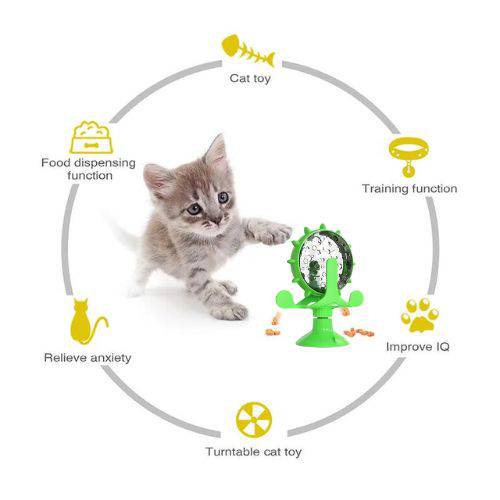 Green Interactive Treat Leaking Toy For Cat Dog Feeder Dispenser Puppy Rotating Wheel Improve IQ Kitten Accessories TRENDYPET'S ZONE