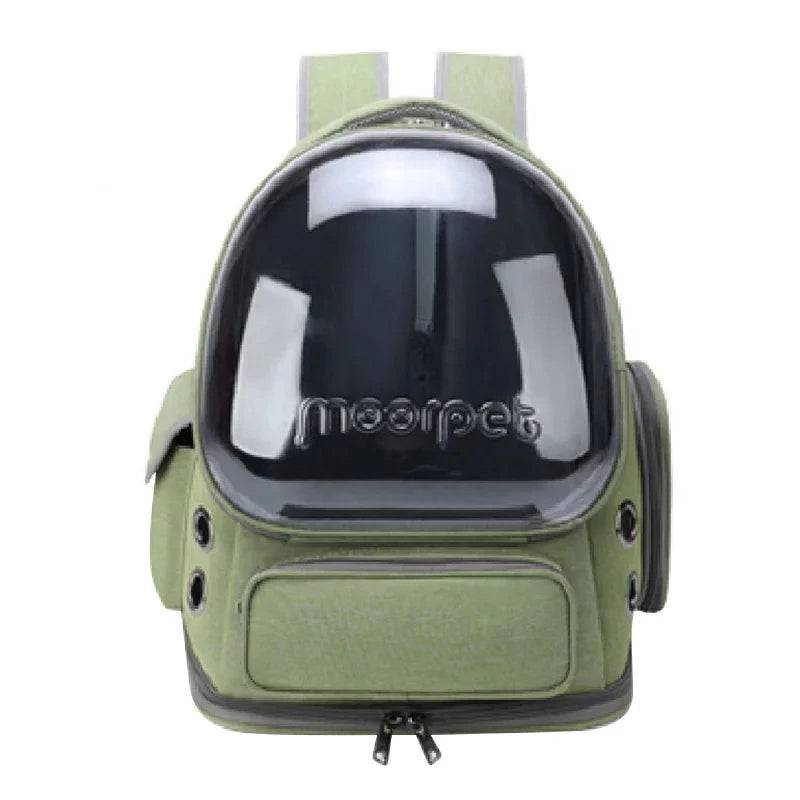 Green Pet Backpack Astronaut Transparent Carrying Bag For Cat Puppy Breathable Kitten Outdoor Bags Space Capsule Package TRENDYPET'S ZONE