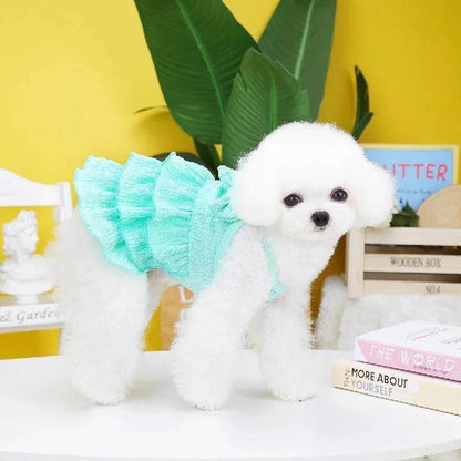 Green Pet Clothes Summer Thin Style Dog Dress Skirt Small Clothing Puppy Dress Doggy Costume TRENDYPET'S ZONE