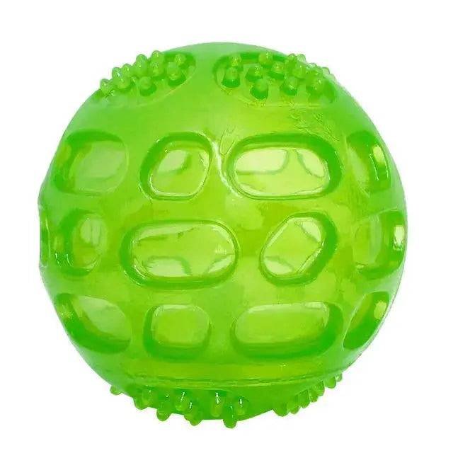 Green Pet Dog Puppy Sounding Toy Squeaky Tooth Cleaning Ball Playing Pet Teeth Chew Rubber Toy Float Funny Pet Dental Care Accessories TRENDYPET'S ZONE