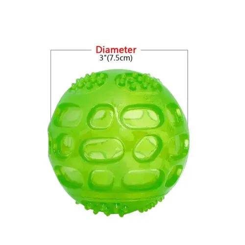 Green Pet Dog Puppy Sounding Toy Squeaky Tooth Cleaning Ball Playing Pet Teeth Chew Rubber Toy Float Funny Pet Dental Care Accessories TRENDYPET'S ZONE