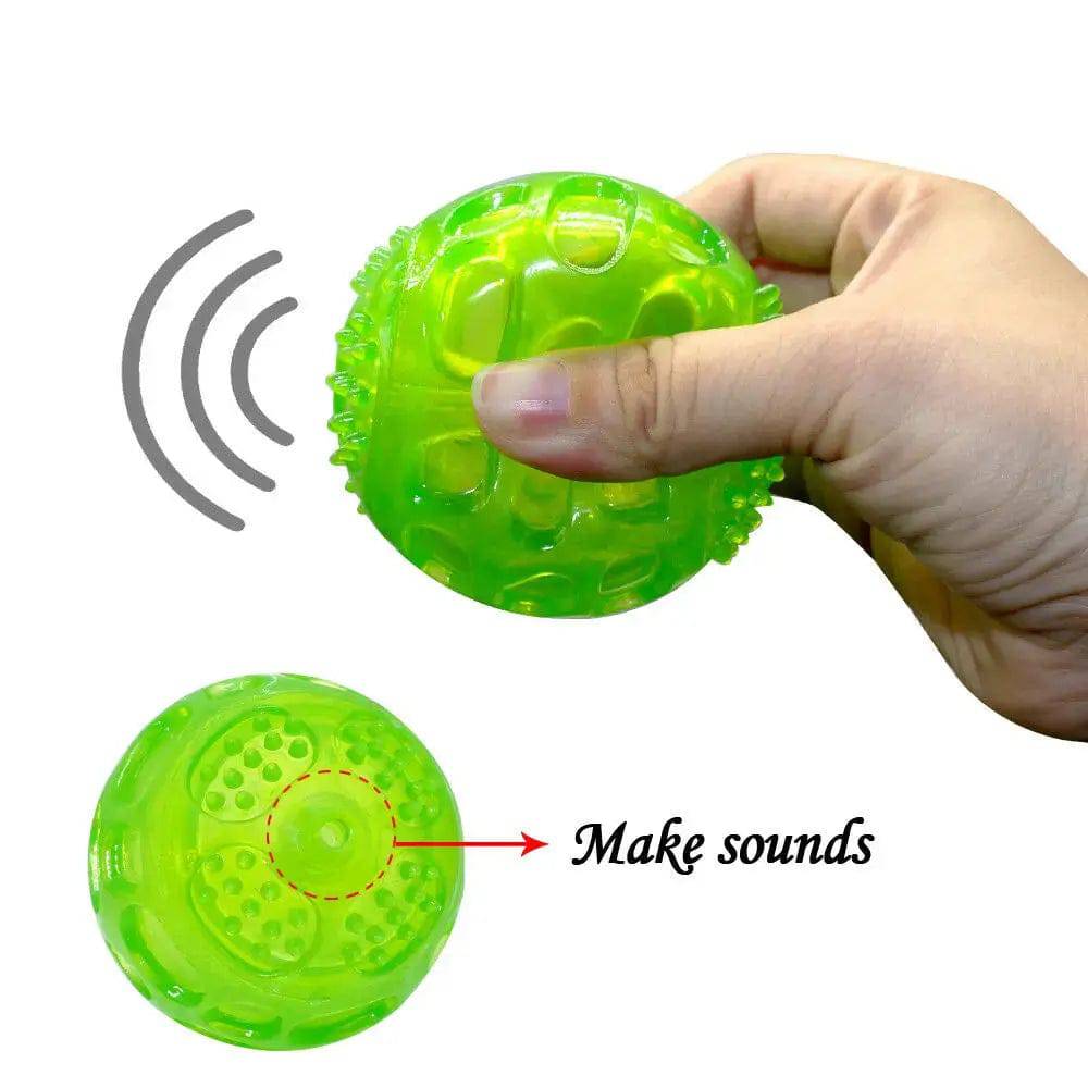 Green Pet Dog Puppy Sounding Toy Squeaky Tooth Cleaning Ball Playing Pet Teeth Chew Rubber Toy Float Funny Pet Dental Care Accessories TRENDYPET'S ZONE