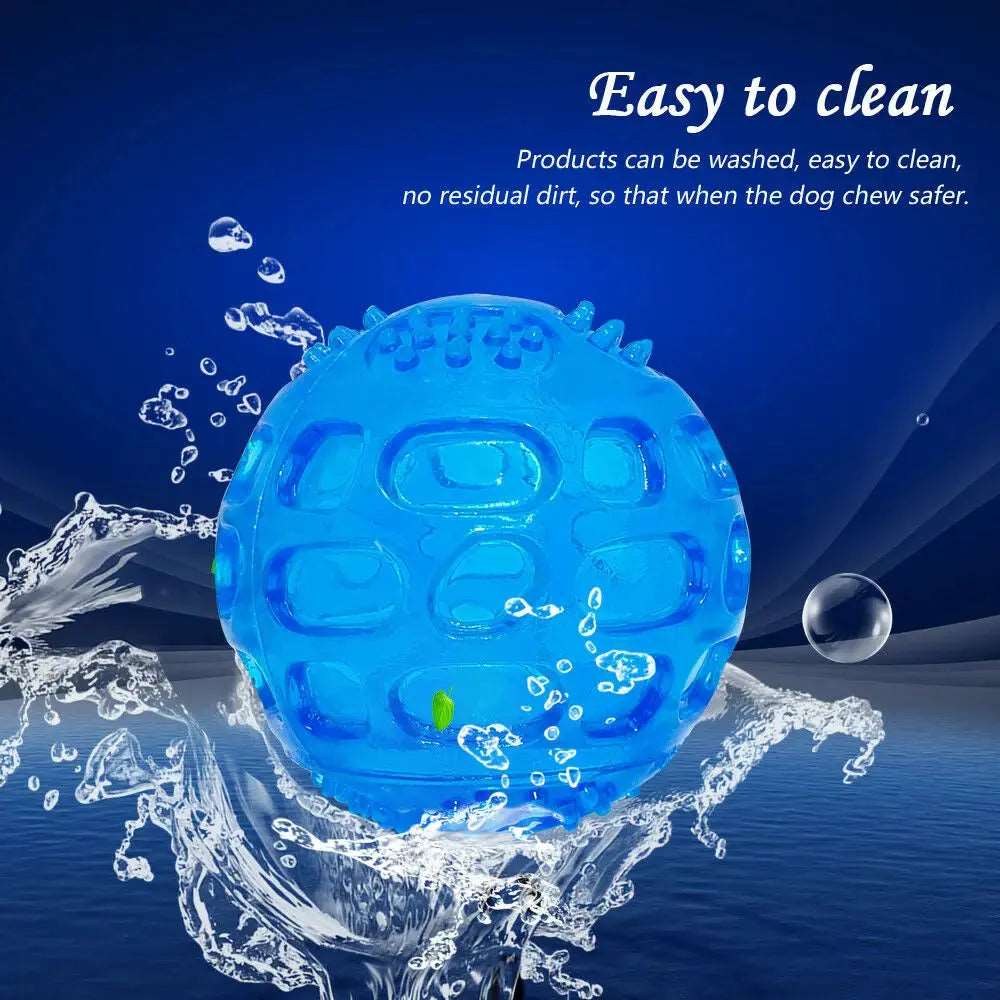 Green Pet Dog Puppy Sounding Toy Squeaky Tooth Cleaning Ball Playing Pet Teeth Chew Rubber Toy Float Funny Pet Dental Care Accessories TRENDYPET'S ZONE