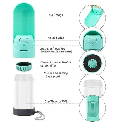 Green Portable Pet Dog Water Bottle Drinking Bowls For Small Large Dogs - Trendypet's Zone