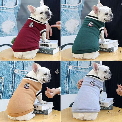 Green Preppy Style V-Neck Dog Sweater Warm Winter Pet Cloth TRENDYPET'S ZONE