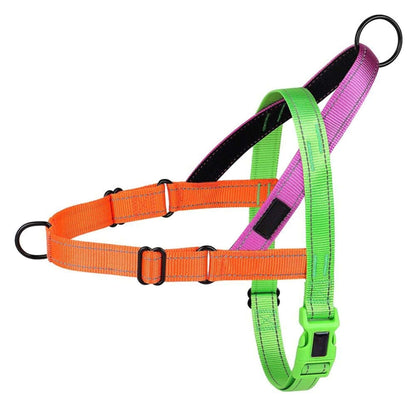 Green Reflective Nylon Dog Harness Adjustable Pet Training Harnesses No Pull Puppy Walking Vest TRENDYPET'S ZONE