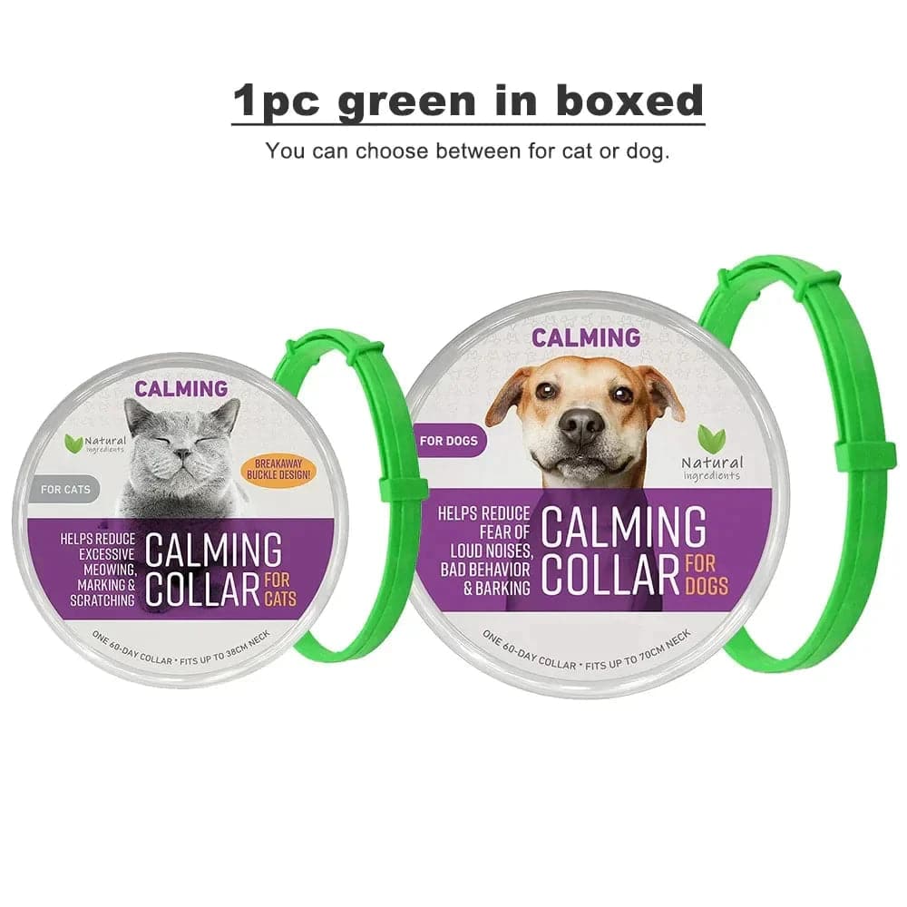 Green Safe Cat Calming Collar 1Pack/60Days Adjustable Anxiety Reduction Pheromone Lasting Natural Calm Pet Collar Boxed OPP Bag - Trendypet's Zone