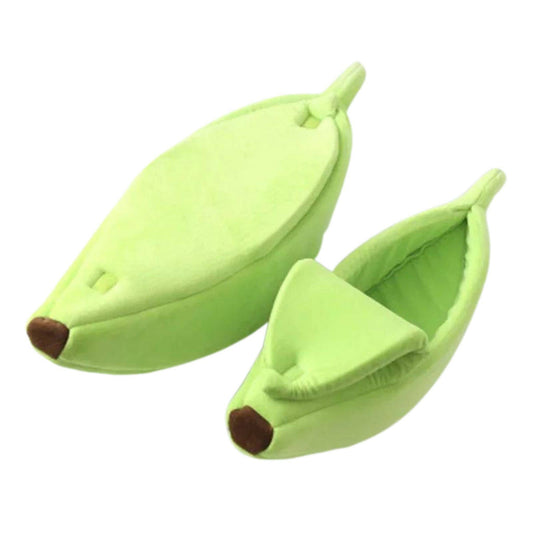 Green Warm Banana Shaped Cat Bed Cozy Basket Kittens Cushion Kennel Pet Sleeping Mat Bed - Trendypet's Zone