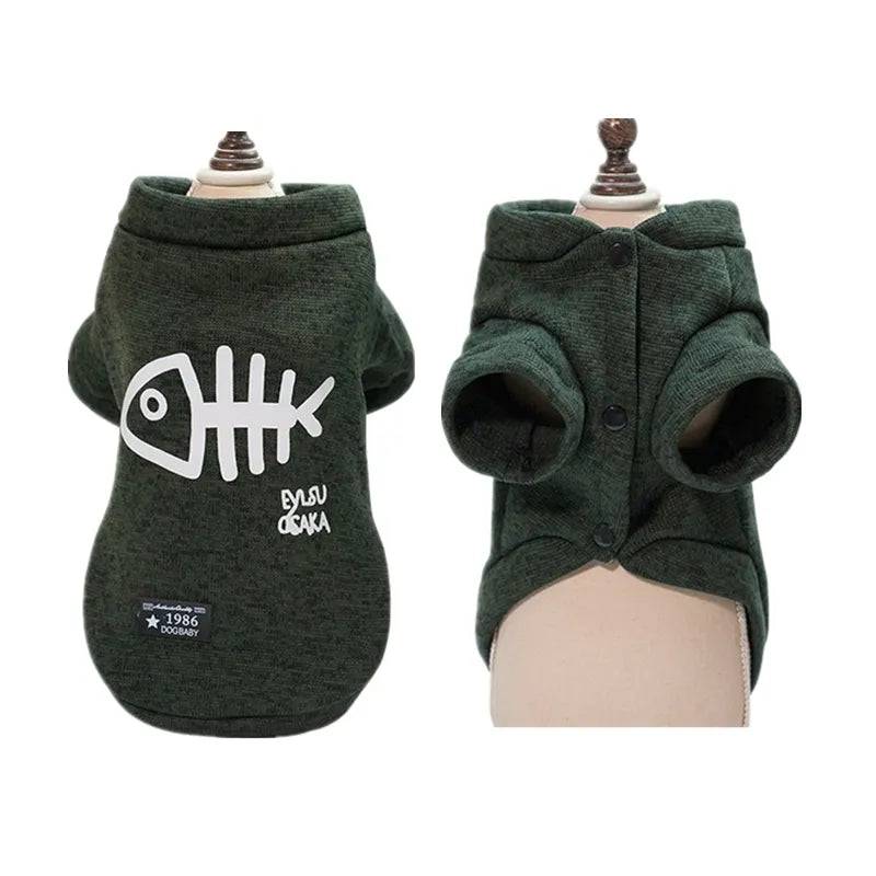 Green Winter Clothes For Small Medium Pet Cat Dog Clothing Hoodies Outfits Coats Jackets Costumes Sweatshirts TRENDYPET'S ZONE