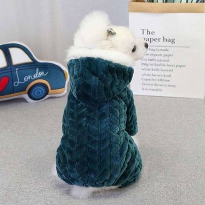 Green Winter Pet Dog Clothes Thicker Polyester Cotton Coat Jumpsuit Four-Legged Down Puppy Jackets - Trendypet's Zone