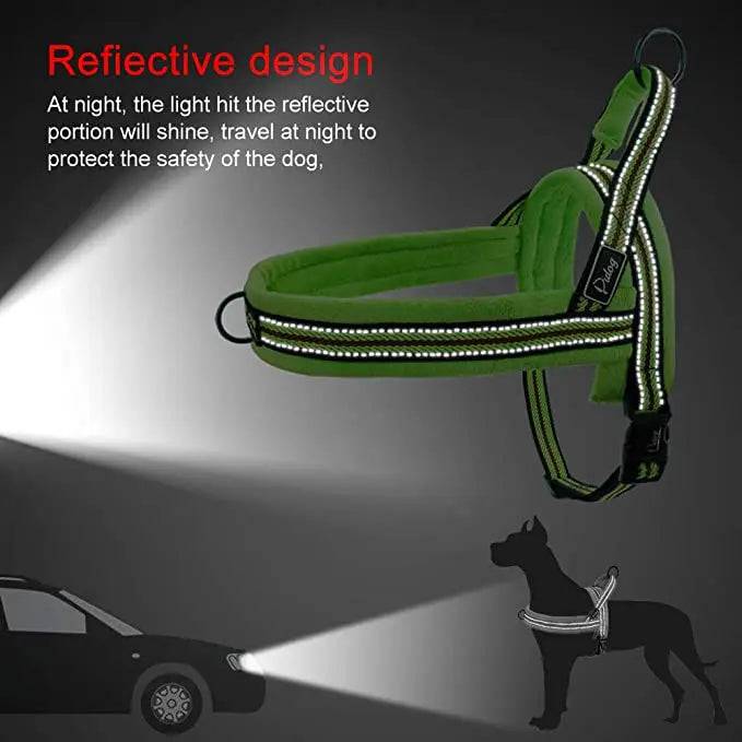 Green With Lines Warm Harness Vest Winter Soft Padded Pet Training Adjustable For Small Large Dog Puppy TRENDYPET'S ZONE