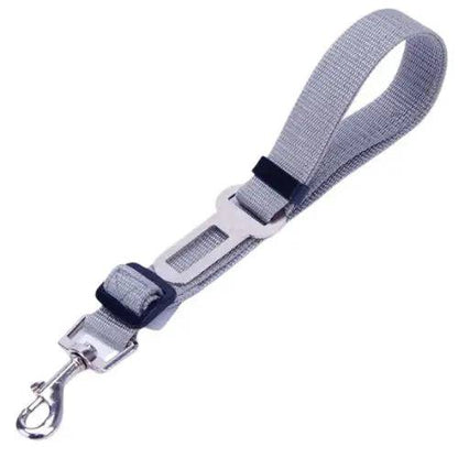 Grey Base Model Pet Supplies Car Seat Belt Dog Seat Belt Dog Leash Vehicle Belt Adjustable Cushioning Elastic Reflective Safety Rope for Dog Cat TRENDYPET'S ZONE