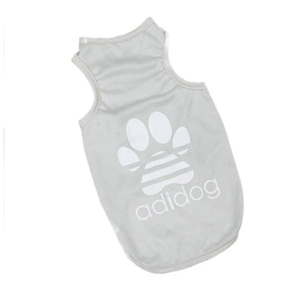 Grey Dog Top Puppy Breathable Cool Mesh T-Shirt Cartoon Print Sun Protection Clothing Polyester Thin Vest Summer TRENDYPET'S ZONE