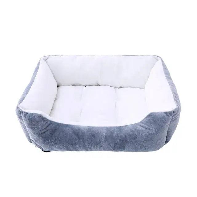 Grey Pet Cat Dog Bed Cushion Square Soft Plush Kennel Dog Bed for Small Medium Dogs Cat Puppy Accessories Pet Sleep House Waterproof - Trendypet's Zone