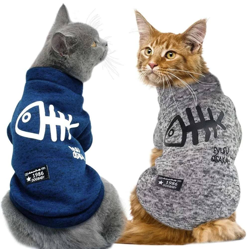 Grey Winter Clothes For Small Medium Pet Cat Dog Clothing Hoodies Outfits Coats Jackets Costumes Sweatshirts TRENDYPET'S ZONE