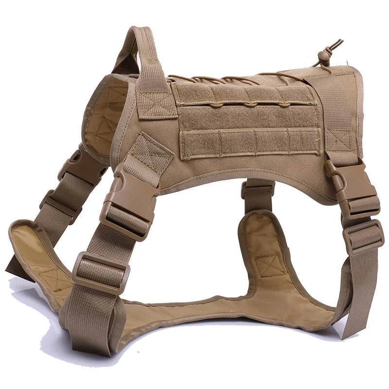 Khaki Tactical Dog Pet Vest With Bags Military Harness Leash Set TRENDYPET'S ZONE