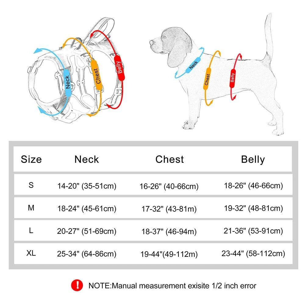 Khaki Waterproof Dog Harness Safe Buckle Padded Reflective Nylon Vest Medium Large Dog TRENDYPET'S ZONE