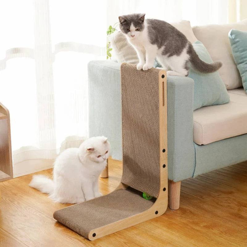 L-shape Cat Scratching Post with Catnip Wear-resistant and Scratch-resistant Board Sofa Protector Furniture Toys TRENDYPET'S ZONE