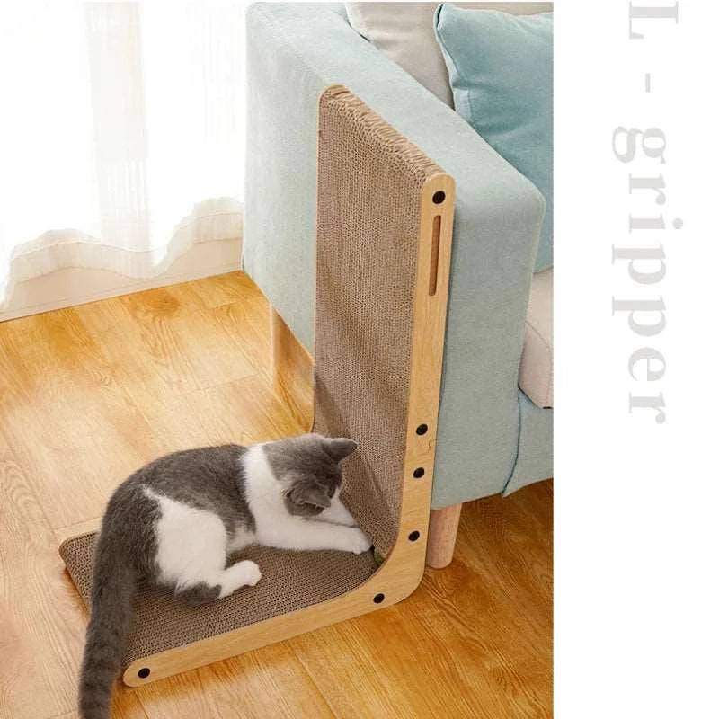 L-shape Cat Scratching Post with Catnip Wear-resistant and Scratch-resistant Board Sofa Protector Furniture Toys TRENDYPET'S ZONE