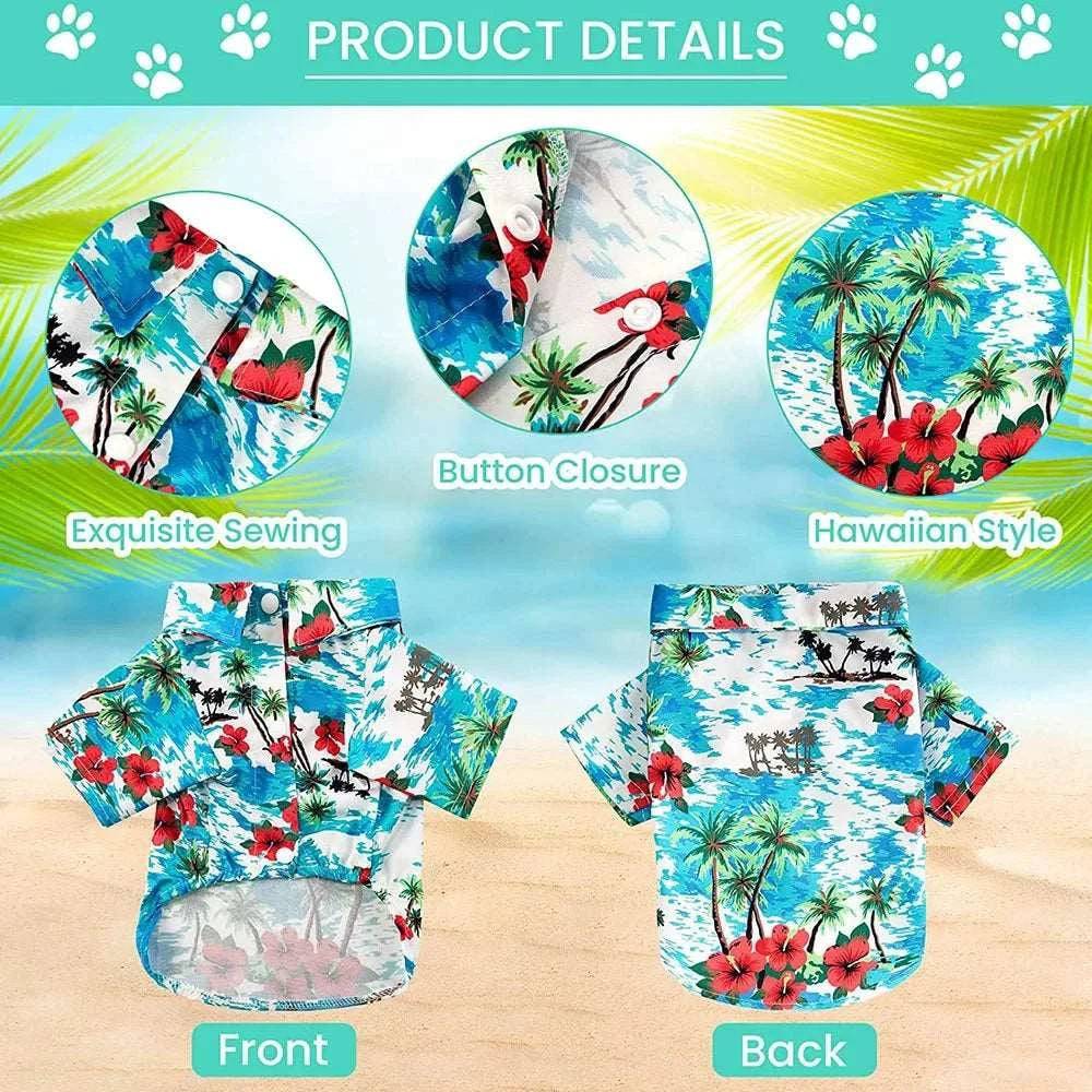 Lake Blue Pet Hawaiian Beach Style T-Shirts Thin Breathable Summer Clothes for Small Dog Puppy Pet Cat Kitten Vest TRENDYPET'S ZONE