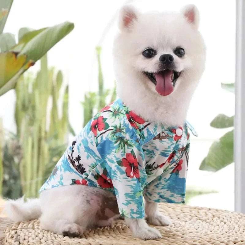 Lake Blue Pet Hawaiian Beach Style T-Shirts Thin Breathable Summer Clothes for Small Dog Puppy Pet Cat Kitten Vest TRENDYPET'S ZONE