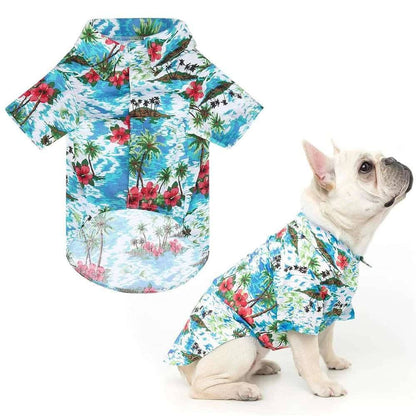 Lake Blue Pet Hawaiian Beach Style T-Shirts Thin Breathable Summer Clothes for Small Dog Puppy Pet Cat Kitten Vest TRENDYPET'S ZONE