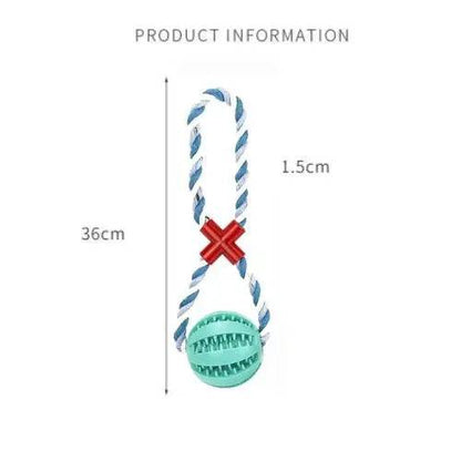 Lake Blue White Hemp Rope Toys Treat Interactive Rubber Leaking Balls for Small Dogs Chewing Bite Resistant Pet Tooth Cleaning TRENDYPET'S ZONE