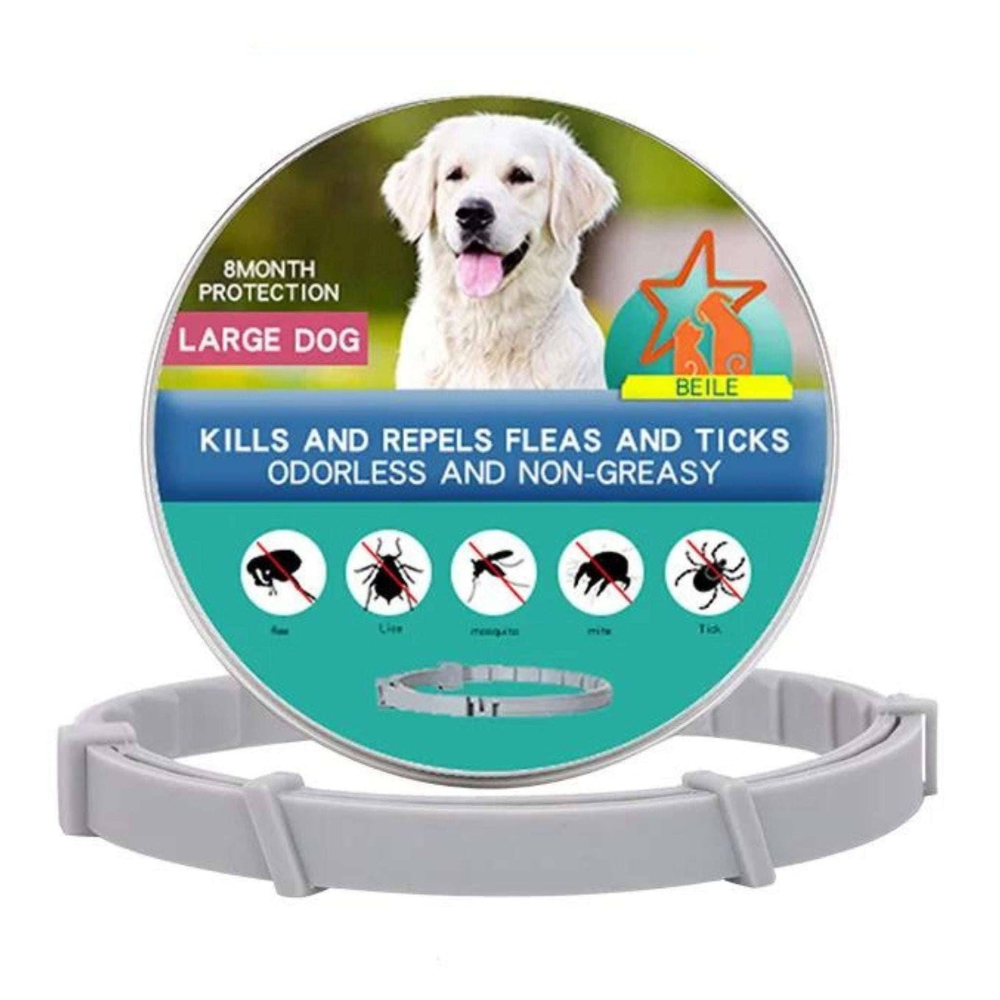 Large Dog Flea and Tick Collar, 8-Month Flea and Tick Collar - Trendypet's Zone