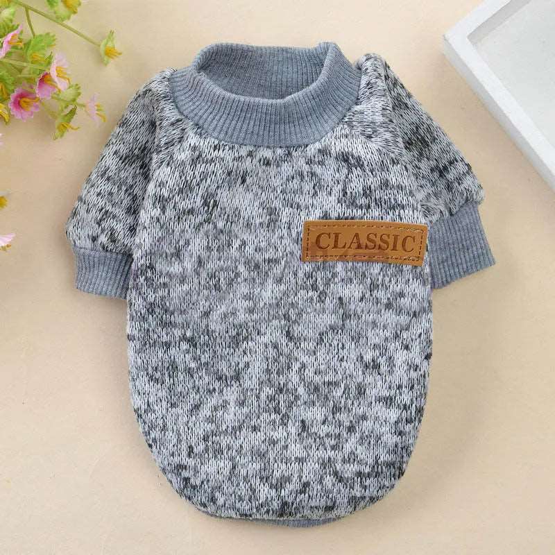 Light Gray Warm Winter Dog Cloth Classic Pet Sweatshirt Vest TRENDYPET'S ZONE