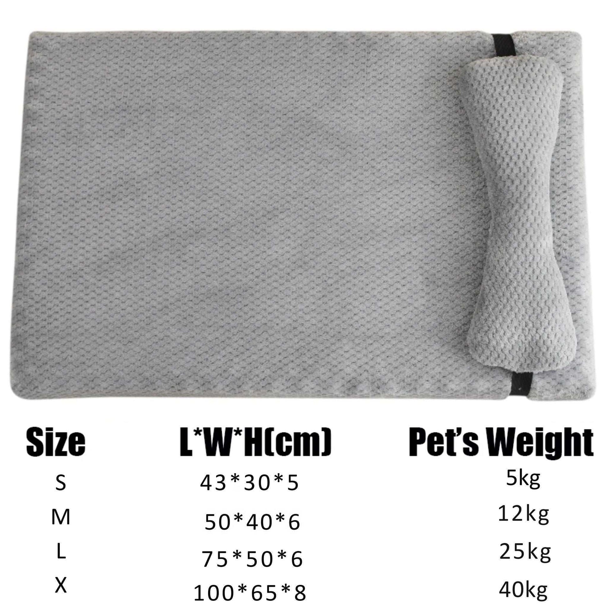 Light Grey Warm Calming Dog Puppy Bed Mat Pillow Fluffy Plush with Removable Washable Cover for X-Large, Large, Medium, Small Dogs TRENDYPET'S ZONE