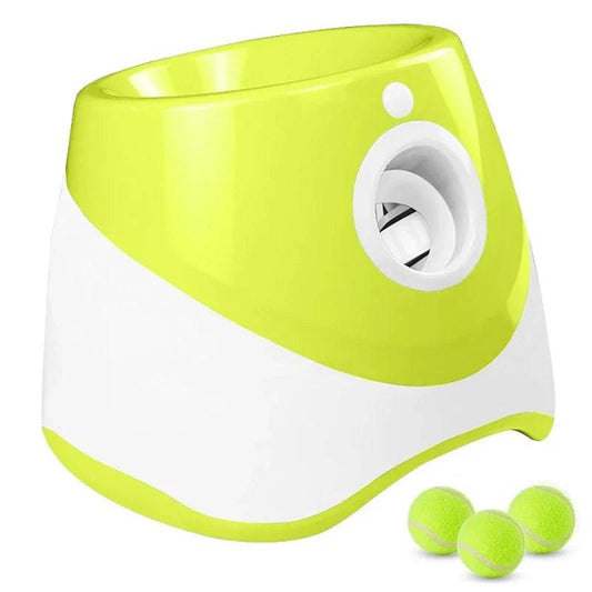 Lime Green Dog Tennis Launcher Automatic Pet Puppy Chase Toy Mini Tennis Throwing Pinball Machine Fun Interactive Throw Rechargeable Catapult TRENDYPET'S ZONE