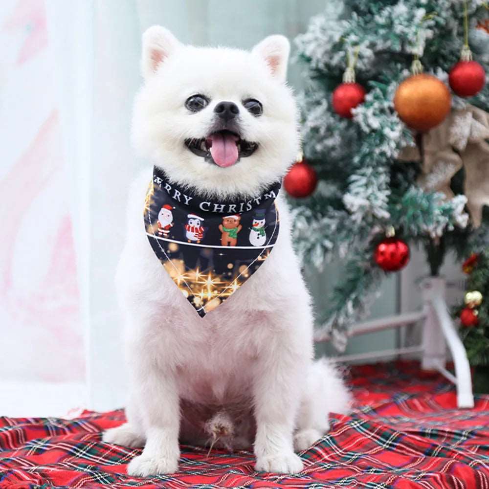 Merry Christmas Dog Bandana Festive Pet Scarf Design TRENDYPET'S ZONE