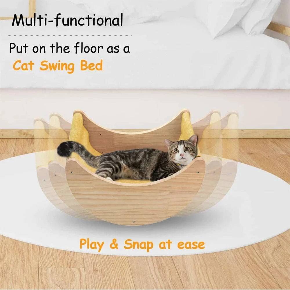 Moon Cat Shelf Wall Mounted with Two Steps Climbing Activity Indoor Cats Modern Wall Furniture TRENDYPET'S ZONE