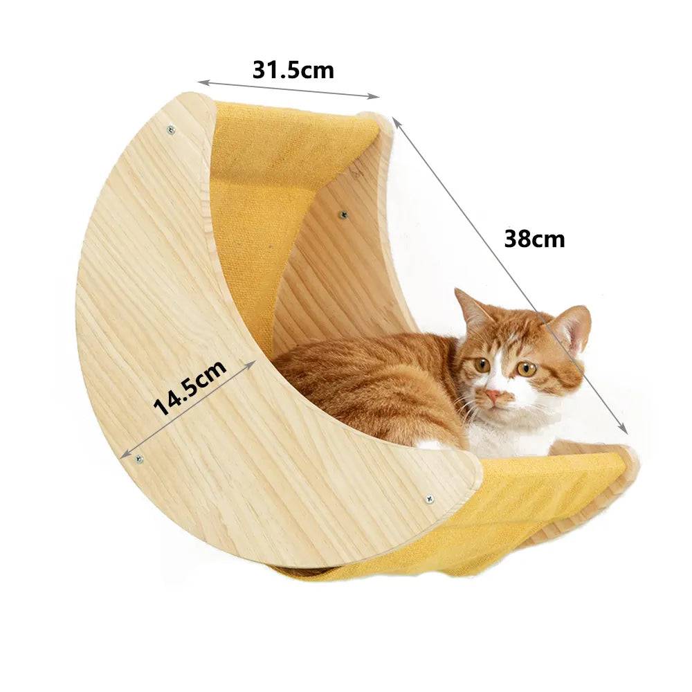 Moon Cat Shelf Wall Mounted with Two Steps Climbing Activity Indoor Cats Modern Wall Furniture TRENDYPET'S ZONE