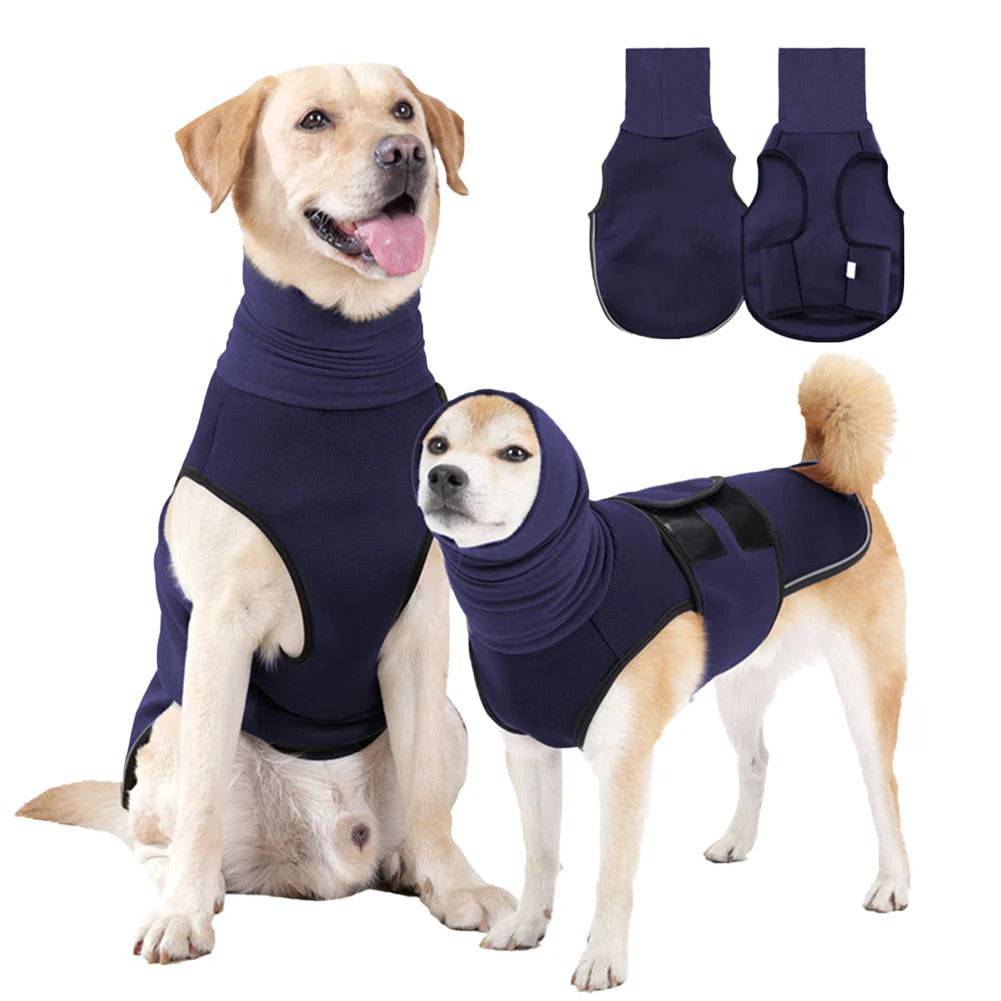 Navy Blue Dog Anti-Anxiety Vest Calming Jacket with Hoodie TRENDYPET'S ZONE