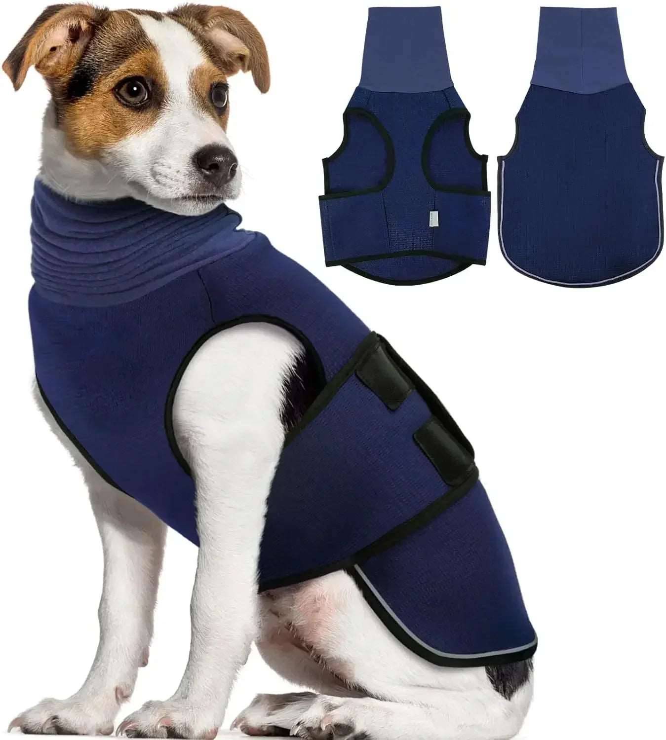 Navy Blue Dog Anti-Anxiety Vest Calming Jacket with Hoodie TRENDYPET'S ZONE