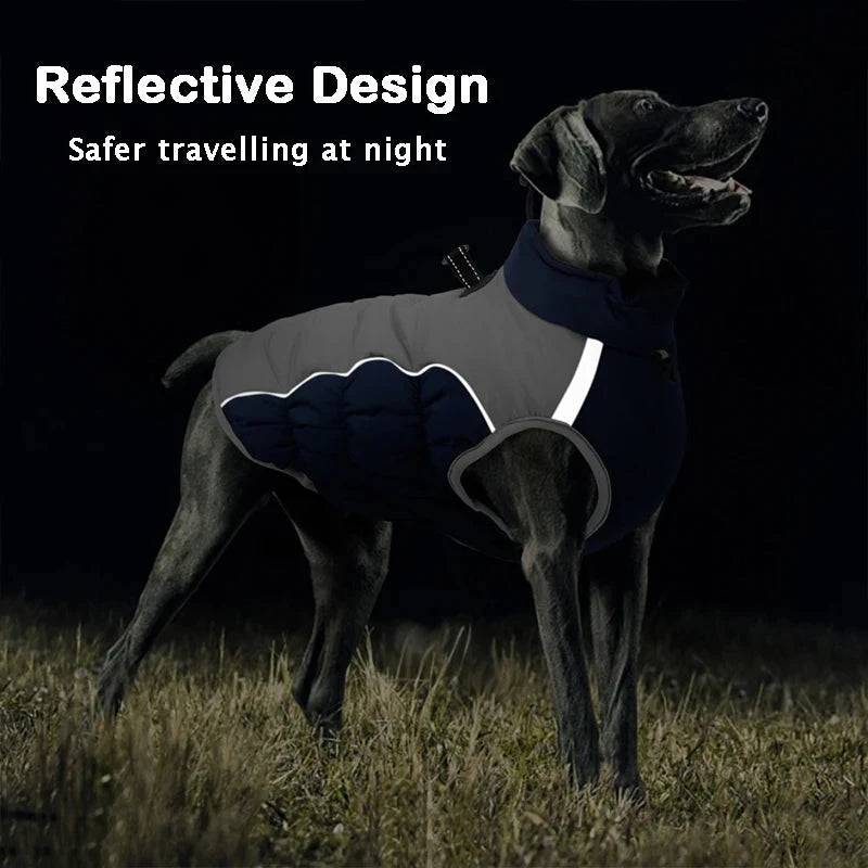 Navy Blue Warm Jacket Waterproof Clothes For Dog Winter Pet Costume Coat Vest TRENDYPET'S ZONE