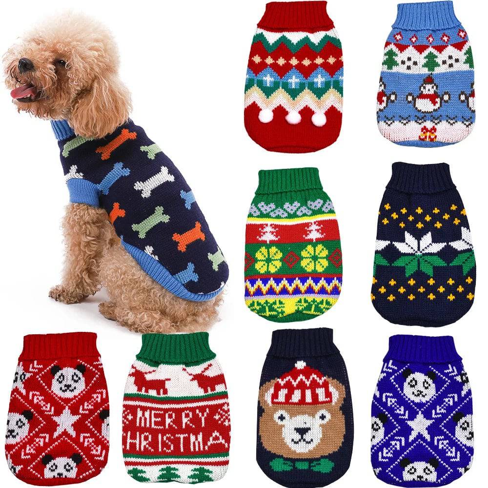 Navy Blue Warm Knitted Pet Dogs Cats Sweater Winter Clothes TRENDYPET'S ZONE