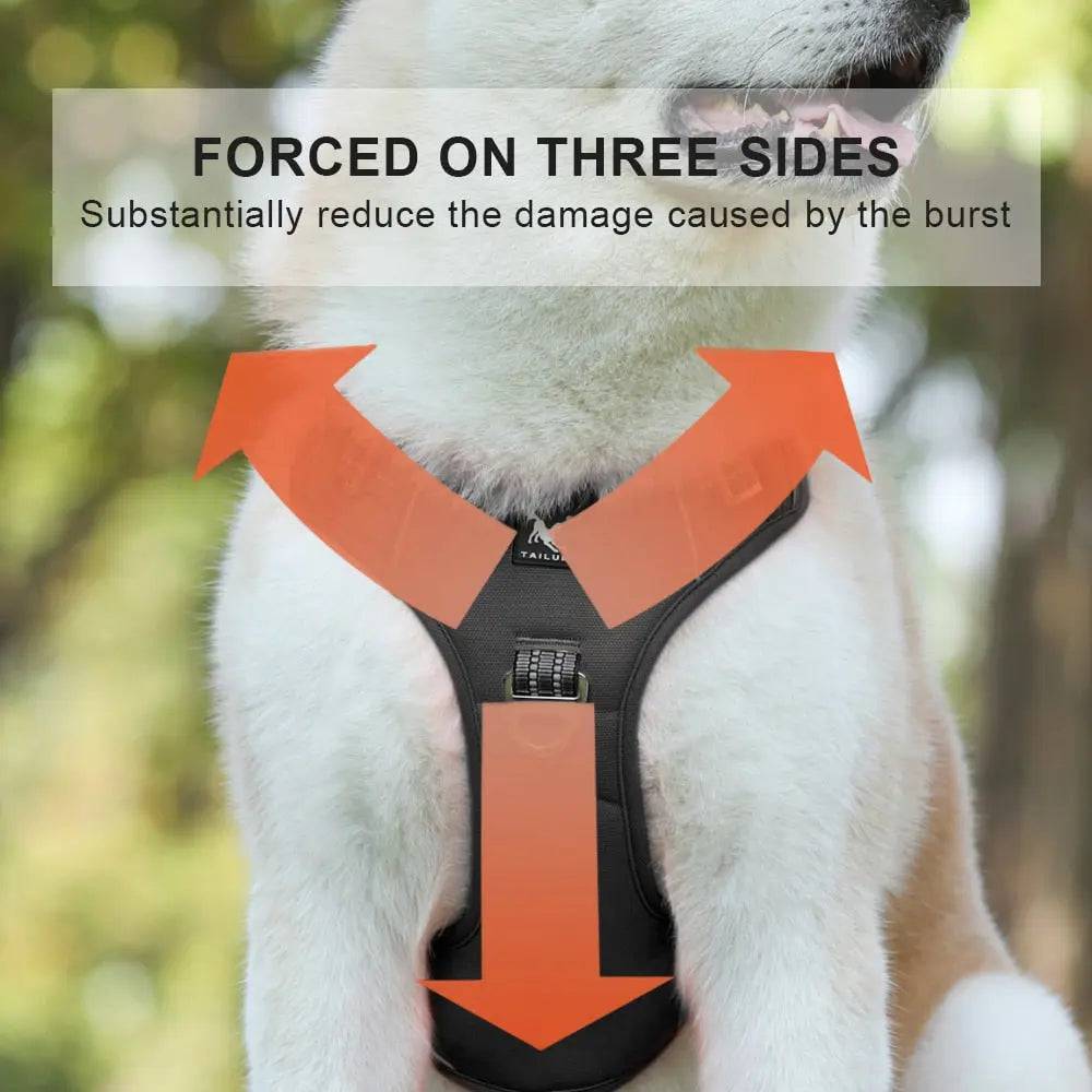 Orange 1000D Oxford Cloth Reflective Pet Dog Harness Service Vest with Vertical Handle Adjustable Collars TRENDYPET'S ZONE