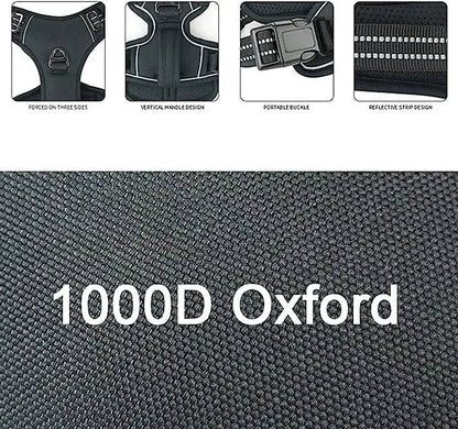 Orange 1000D Oxford Cloth Reflective Pet Dog Harness Service Vest with Vertical Handle Adjustable Collars TRENDYPET'S ZONE