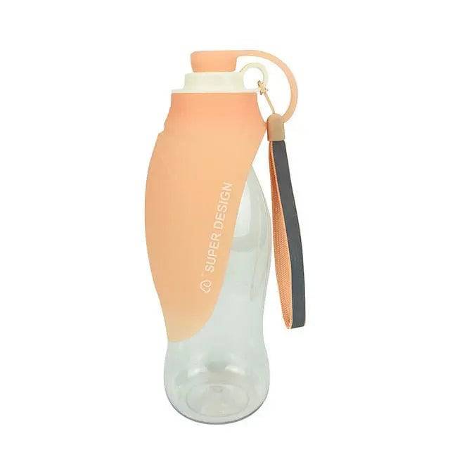 Orange 580ml Portable Pet Water Bottle Silicone Travel Bowl Outdoor Pet Water Dispenser - Trendypet's Zone