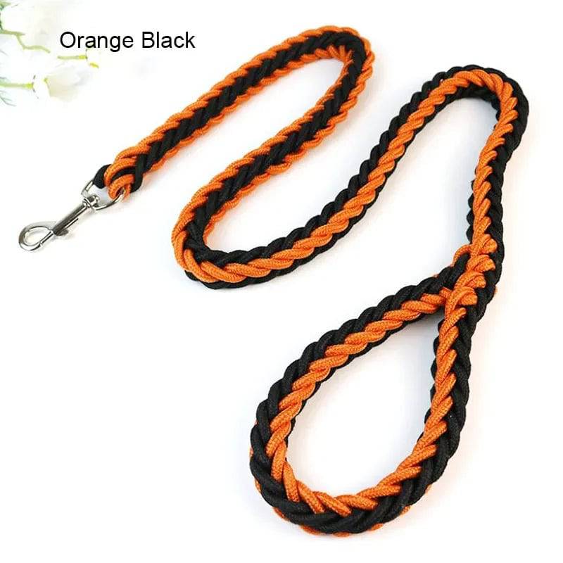 Orange Black Super Strong Coarse Nylon Dog Leash Double Row Adjustable Collar For Medium Large Dogs TRENDYPET'S ZONE