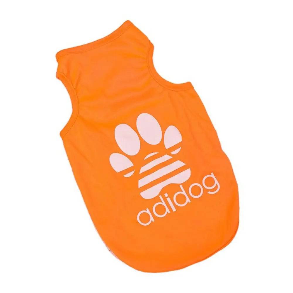 Orange Dog Top Puppy Breathable Cool Mesh T-Shirt Cartoon Print Sun Protection Clothing Polyester Thin Vest Summer TRENDYPET'S ZONE